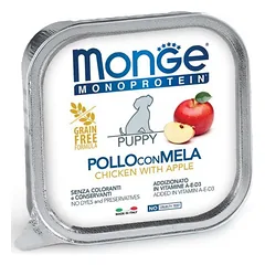 Monge Monoproteinic Fruits Pate Chicken With Apple paštetas šuniukams, su vienu baltymu, 150 g