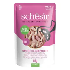 Schesir C&B guliašas su tunu, vištiena ir kumpiu drebučiuose katėms