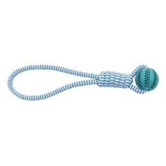 Pawffee virvinis žaislas šunims, 38 cm – mėlynas, įkandimams atsparus guminis mazgas