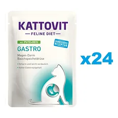 KATTOVIT Feline Diet Gastro kalakutiena su ryžiais 24 x 85 g