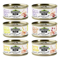 Greenwoods Delight su vištiena mišrus bandomasis rinkinys, drėgnas maistas katėms 6 x 70 g, < 79 g — 2 nuotrauka