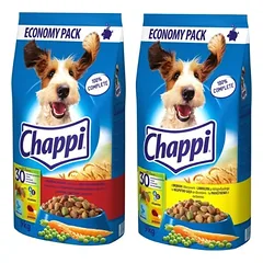 CHAPPI Mix skoniai 2x9kg - paukštiena ir daržovės su jautiena ir paukštiena su daržovėmis sausas šunų ėdalas