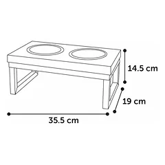 Flamingo stovas su metalinėmis dubenėlėmis, 35.5x19x14.5 cm, 2×370 ml — 3 nuotrauka