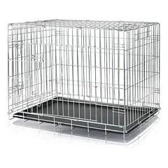 Trixie Transport Crate sulankstomas metalinis narvas šunims su dvigubomis durimis ir padėklu, 93x69x62 cm — 4 nuotrauka