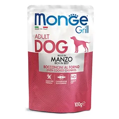 Monge Grill konservuotas pašaras šunims su jautiena 100g parduotuvėje ramiosblusos.lt