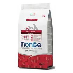 Monge Mini Senior su vištiena, sausas maistas šunims 3 kg