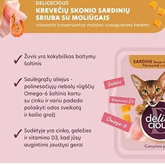 Delickcious sardinių sriuba katėms su krevetėmis ir moliūgais, 80g — 2 nuotrauka