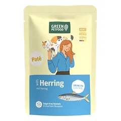 GREEN PETFOOD Cat Paté with Herring 85 g su silkėmis, paštetas katėms