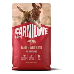 CARNILOVE Active Dog Lamb and Wild Boar Adult 4 kg ėrienos ir šerno mėsa šunims + CARNILOVE Dog Freeze Dried Lamb 60 g NEMOKAMAI