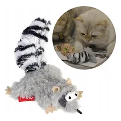 GiGwi žaislas katėms meškėnas su katžole, minkštas, dirbtinis kailis, tekstilė, 8 cm