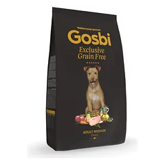 Gosbi begrūdis sausas maistas suaugusiems vidutinių veislių šunims Exclusive Grain Free Adult Duck Medium, 3 kg