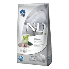 FARMINA N&D WHITE - Sea Bass Spirulina&Fennel ADULT MED&MAX sausas maistas šunims