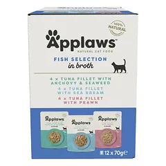 APPLAWS Cat Pouch Multipack 12 x 70 g Fish Selection kačių šlapias maistas su žuvimi — 1 nuotrauka