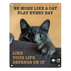 D&D Schild I Love Happy Cats "Play every day"
