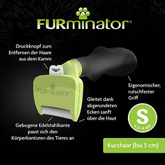 FURminator deShedding Tool S trumpaplaukiams šunims, Labai mažiems < 4 kg — 4 nuotrauka