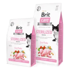 Brit Care Cat Sterilized Sensitive begrūdis sausas maistas sterilizuotoms jautrioms katėms - Pet24