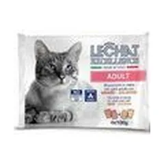 LeChat Excellence Multipack Adult pakeliai su jautiena / lašiša, drėgnas maistas katėms 4 x 100 g — 4 nuotrauka