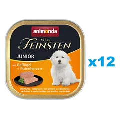 ANIMONDA vom Feinsten Junior paukštienos ir kalakutienos širdelės 12x150g