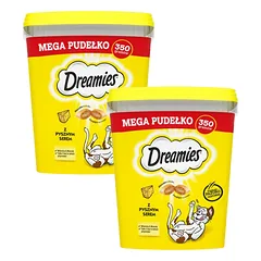 DREAMIES Mega Box 2x350 g - papildomas ėdalas suaugusioms katėms su gardžiu sūriu