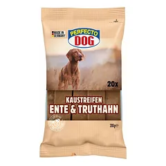 Perfecto skanėstai šunims juostelės su antiena ir kalakutiena, 200 g
