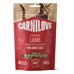 CARNILOVE Crunchy Snack Lamb enriched with Blackberries skanėstai katėms 50 g