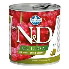 Farmina N&D Dog Quinoa Skin & Coat All Breeds su antiena ir kokosu, drėgnas maistas šunims 285 g