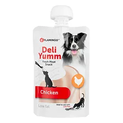 Flamingo Deli Yumm pasta su vištiena - šunų skanėstas, kreminė vištienos skonio pasta