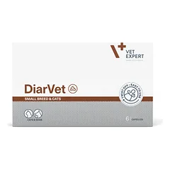 VETEXPERT Diarvet pašaro papildas m.veislių šunims ir katėms nuo viduriavimo, N6 kaps.