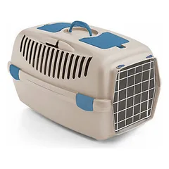 Stefanplast Gulliver 3 Dog & Cat Transport Box with Metal Door White/Travertine 61 x 40 x 38 cm