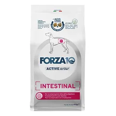 Forza10 Intestinal Active dietiniai sausieji maisto produktai suaugusiems šunims, turintiems virškinimo trakto sutrikimų, monoproteininiai su žuvimi, 4 kg