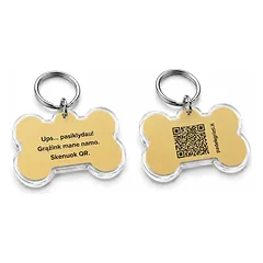 Padėk Grįžti kauliuko formos QR PAKABUKAS