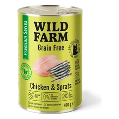 WILD FARM Premium Grain Free Chicken and Sprats 400g - maistas katėms be grūdų