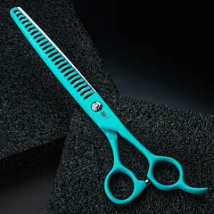 Jargem Grooming Cyan Chunkers - vienpusės retinimo žirklės su turkio spalvos danga, 24 dantys