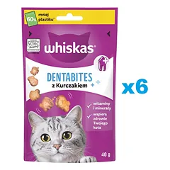 WHISKAS Dentabites 6x40g dantų skanėstai suaugusioms katėms