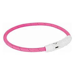 Trixie Dog Flash Light Ring USB M-L 45 cm / Ø 7 mm Pink