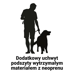 Flamingo pavadėlis Kayga Black - nailoninis šuns pavadėlis su lanksčia kišene ir rankenomis, juodas, 160cm/25mm, Czarny / 2 — 2 nuotrauka