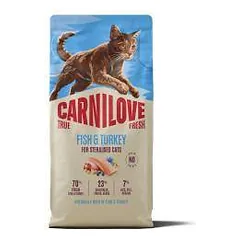 CARNILOVE True Fresh Fish&Turkey Sterilised sausas pašaras katėms su žuvimi ir kalakutiena, 6 kg parduotuvėje petreon.lt