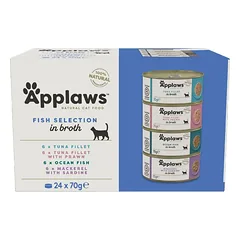 APPLAWS Cat Adult Fish Selection Multipak in Broth 24x70 g mišrių žuvų skonių sultinyje