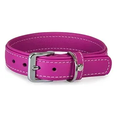 Das Lederband Hundehalsband Barcelona Rose-Violet