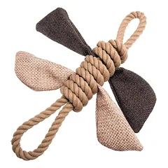 Flamingo Rope Butterfly - virvinis tempimo žaislas šunims, su cypliukais