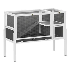 Zatte Kleintierstall erhöht Holz/Metall, Zubehör, Grau
