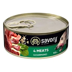 Savory Nassfutter für Hunde mit vier Fleischsorten