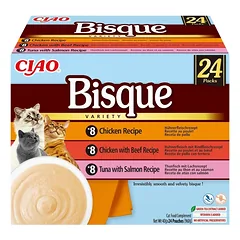 INABA Cat Ciao Bisque Variety 24x40g mix vištiena, jautiena ir žuvimi katėms