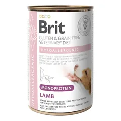 Brit Grain Free Veterinary Diets Hypoallergenic Monoprotein Lamb konservai be grūdų šunims, 400 g