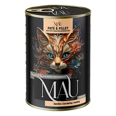 MAU Paštetas ir Filet Paukštiena su spanguolėmis ir melisa 400 g sterilizuotam katinui