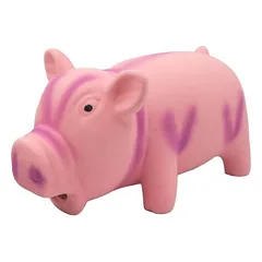 Barry King kiaulės formos latekso žaislas šuniui su garsu, rožinė, 15 cm