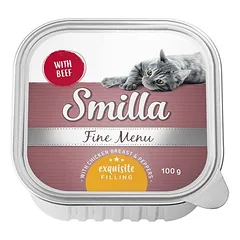 Smilla Fine Menu su gurmaniška šerdimi drėgnas maistas katėms 8 x 100 g — 2 nuotrauka