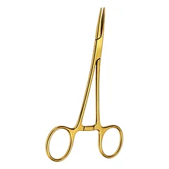 Ausų plaukų pešimo įrankis gyvūnų augintinių priežiūrai, aukso spalvos, tiesus, 12,5 cm