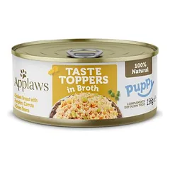 Applaws Puppy Taste Toppers sultinyje, drėgnas maistas šuniukams, ekonominė pakuotė 24 x 156 g