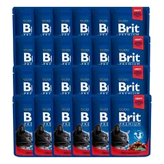 BRIT Premium Cat Adult jautienos ir žirniai katėms 24 x 100g